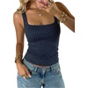 image:imageMakeMeChic Womens Polka Dots Square Neck Crop Tank Top Y2k Sleeveless Fitted Summer Going Out TopsDark Blue