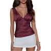 image:imageMakeMeChic Womens Polka Dots Tank Tops Deep V Neck Sleeveless Backless Silk Satin TopBurgundy
