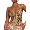 image:imageMakeMeChic Womens Sequin Cheetah Print Cami Top Sparkly Deep V Neck Party Night Out TopsMulticolor