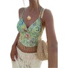 image:imageMakeMeChic Womens Sequin Sparkly Halter Crop Tops Fringe Open Back Split Summer Party TopGreen a