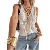 image:imageMakeMeChic Womens Sequin Sparkly Vest V Neck Tie Front Sleeveless Going Out Tank Tops Concert OutfitsApricot