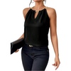 image:imageMakeMeChic Womens Sleeveless Chain Halter Top Keyhole Back Dressy Work Tank TopsBlack