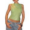 image:imageMakeMeChic Womens Sparkly Sequin Tops Y2k Going Out Rave Top Sleeveless Crop Tank TopsGreen