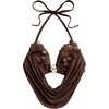 image:imageMakeMeChic Womens Summer Sequin Halter Crop Tank Top Y2k Sparkly Draped Backless Going Out TopsCoffee Brown