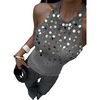image:imageMakeMeChic Womens Y2K Sequin Halter Tank Top Going Out Sparkly Knit Cami Shirts Summer Sexy Sleeveless TopsGrey