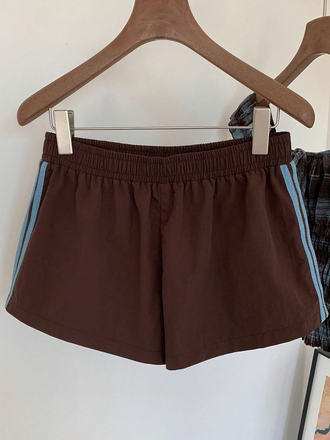 image:imageMakeMeChic Womens Striped Summer Shorts Workout Running Shorts Mini Micro Sweat Track Shorts Gym Athletic WearMulticolor