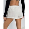 image:imageMAKEMECHIC Womens Summer Drawstring Shorts Elastic Waist Button Beach Mini ShortsWhite