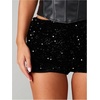 image:imageMAKEMECHIC Womens Summer Y2K Glitter Sequin Shorts Party Straight Leg Micro Mini ShortsBlack