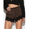 image:imageMAKEMECHIC Womens Y2K Summer Satin Floral Lace Mini Shorts Party Low Waist Micro ShortsCoffee Brown