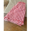 image:imageMakeMeChic Girls Plaid Gingham Shorts Elastic Waist Ruffle Hem Summer ShortsRed