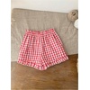 image:imageMakeMeChic Girls Plaid Gingham Shorts Elastic Waist Ruffle Hem Summer ShortsRed