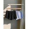 image:imageMakeMeChic Womens 2 Pack Linen Shorts Striped Gingham Summer Beach Pajama Boxer ShortsBlack
