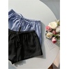 image:imageMakeMeChic Womens 2 Pack Linen Shorts Striped Gingham Summer Beach Pajama Boxer ShortsBlack