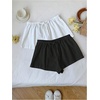 image:imageMakeMeChic Womens 2 Pack Linen Shorts Striped Gingham Summer Beach Pajama Boxer ShortsBlack White