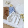 image:imageMakeMeChic Womens 2 Pack Linen Shorts Striped Gingham Summer Beach Pajama Boxer ShortsBlue White