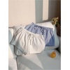 image:imageMakeMeChic Womens 2 Pack Linen Shorts Striped Gingham Summer Beach Pajama Boxer ShortsBlue White