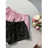 image:imageMakeMeChic Womens 2 Pack Linen Shorts Striped Gingham Summer Beach Pajama Boxer ShortsPink Striped Black