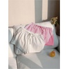 image:imageMakeMeChic Womens 2 Pack Linen Shorts Striped Gingham Summer Beach Pajama Boxer ShortsPink White