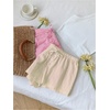 image:imageMakeMeChic Womens 2 Pack Linen Shorts Striped Gingham Summer Beach Pajama Boxer ShortsPink Yellow