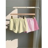 image:imageMakeMeChic Womens 2 Pack Linen Shorts Striped Gingham Summer Beach Pajama Boxer ShortsPink Yellow