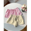 image:imageMakeMeChic Womens 2 Pack Linen Shorts Striped Gingham Summer Beach Pajama Boxer ShortsPink Yellow
