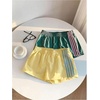 image:imageMakeMeChic Womens 2 Pack Striped Running Shorts Summer Track Workout Athletic ShortsPale Yellow