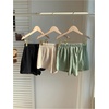image:imageMakeMeChic Womens 3 Pack Linen Shorts Plaid Gingham Striped Summer Beach ShortsBlack Beige Green