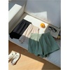 image:imageMakeMeChic Womens 3 Pack Linen Shorts Plaid Gingham Striped Summer Beach ShortsBlack Beige Green