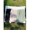 image:imageMakeMeChic Womens 3 Pack Linen Shorts Plaid Gingham Striped Summer Beach ShortsBlack Beige Green
