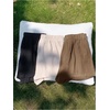 image:imageMakeMeChic Womens 3 Pack Linen Shorts Plaid Gingham Striped Summer Beach ShortsBlack Brown Apricot