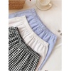 image:imageMakeMeChic Womens 3 Pack Linen Shorts Plaid Gingham Striped Summer Beach ShortsBlue Black White