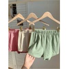 image:imageMakeMeChic Womens 3 Pack Linen Shorts Plaid Gingham Striped Summer Beach ShortsBmulticolor