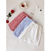 image:imageMakeMeChic Womens 3 Pack Linen Shorts Plaid Gingham Striped Summer Beach ShortsPlaidmulticolor