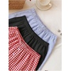 image:imageMakeMeChic Womens 3 Pack Linen Shorts Plaid Gingham Striped Summer Beach ShortsRed Black Blue