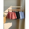 image:imageMakeMeChic Womens 3 Pack Linen Shorts Plaid Gingham Striped Summer Beach ShortsRed Black Blue