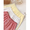 image:imageMakeMeChic Womens 3 Pack Linen Shorts Plaid Gingham Striped Summer Beach ShortsYellow White Red