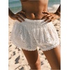 image:imageMakeMeChic Womens Beach Cover Up Shorts Summer Vacation Eyelet Scalloped Boho Mini ShortsWhite