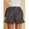 image:imageMakeMeChic Womens Boho Casual Mini Shorts Cute Floral Ruffle Skorts High Waisted Flowy Skirts Summer Vacation ShortsA White and Black