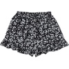 image:imageMakeMeChic Womens Boho Casual Mini Shorts Cute Floral Ruffle Skorts High Waisted Flowy Skirts Summer Vacation ShortsBlack a