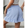 image:imageMakeMeChic Womens Boho Casual Mini Shorts Cute Floral Ruffle Skorts High Waisted Flowy Skirts Summer Vacation ShortsBlue Plain