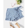 image:imageMakeMeChic Womens Boho Casual Mini Shorts Cute Floral Ruffle Skorts High Waisted Flowy Skirts Summer Vacation ShortsMulti Blue