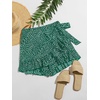 image:imageMakeMeChic Womens Boho Casual Mini Shorts Cute Floral Ruffle Skorts High Waisted Flowy Skirts Summer Vacation ShortsMulti Dark Green