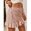 image:imageMakeMeChic Womens Boho Casual Mini Shorts Cute Floral Ruffle Skorts High Waisted Flowy Skirts Summer Vacation ShortsMulti a