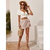 image:imageMakeMeChic Womens Boho Casual Mini Shorts Cute Floral Ruffle Skorts High Waisted Flowy Skirts Summer Vacation ShortsMulti a