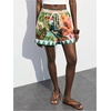 image:imageMakeMeChic Womens Boho Summer Shorts Vacation Low Rise Tropical Print Wide Leg Beach ShortsMulticolor