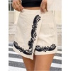 image:imageMakeMeChic Womens Boho Vacation Wrap Shorts Floral Embroidery High Waist ShortsApricot