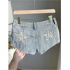 image:imageMakeMeChic Womens Cheetah Print Denim Shorts Star Pattern Low Waist Y2k Jean Mini ShortsBlue