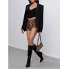 image:imageMakeMeChic Womens Cheetah Print Micro Shorts Sequin Sparkly Leopard Shorts Low Rise Y2k Mini Rave Club OutfitsBrown