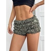 image:imageMakeMeChic Womens Cheetah Print Shorts Mini Ruffle Shorts Bloomers Micro BoyshortsGreen