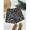 image:imageMakeMeChic Womens Cheetah Print Shorts Wrap Front Twist High Waist Zip Y2k Skorts ShortsGrey